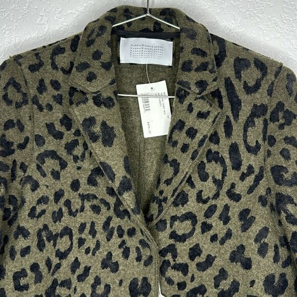 NWT HARRIS WHARF LONDON
Cocoon Leopard Printed Boiled Cotton Coat Green Small - Picture 4 of 15